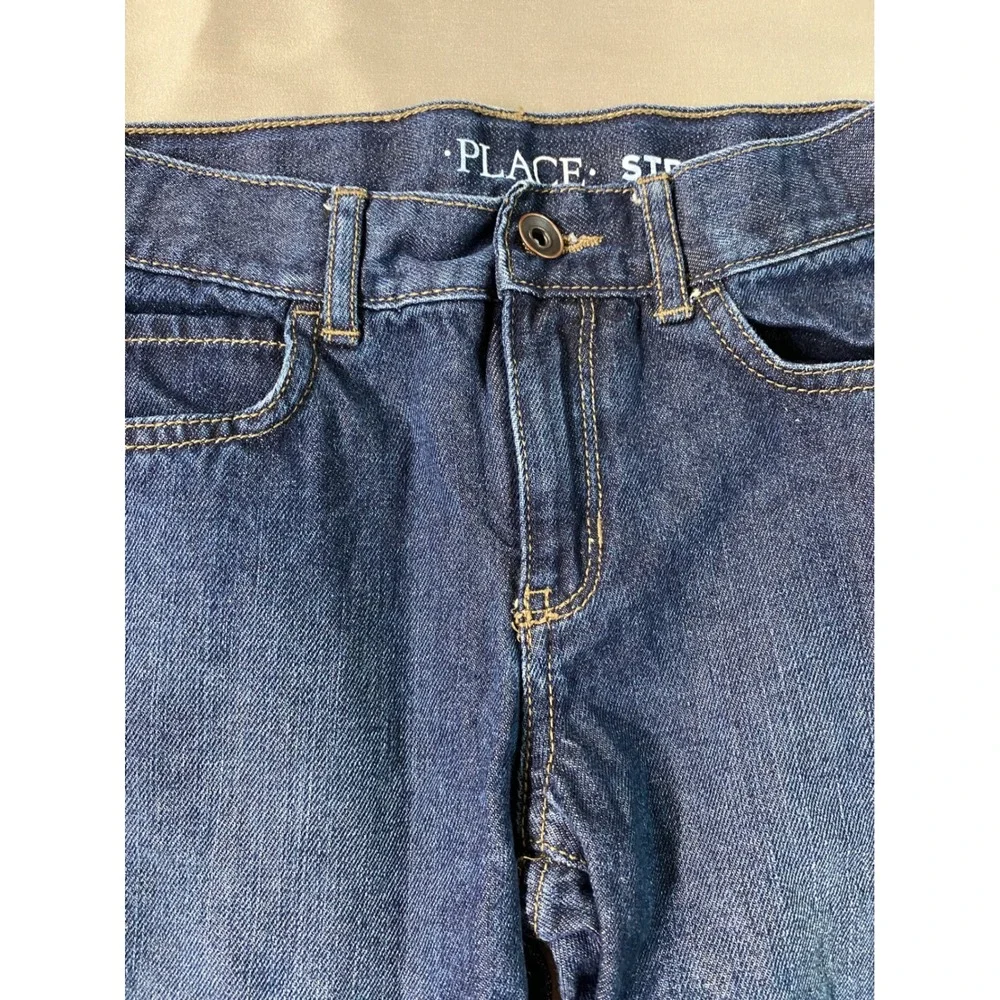 The Childrens Place Straight Leg Jeans - Size 8 Kids Denim Pants‎ Dark Wash